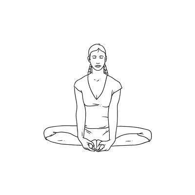 Bound angle forward bend pose buddha konasana Vector Image